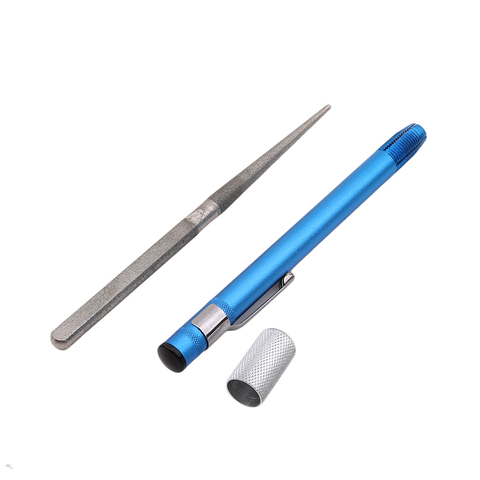 1pc New Arrive Multi Purpose Pen Shape Knife Sharpener Diamond Plated Carbon Steel Fishhook Sharpener Grindstone Outdoor Tools ► Photo 1/6