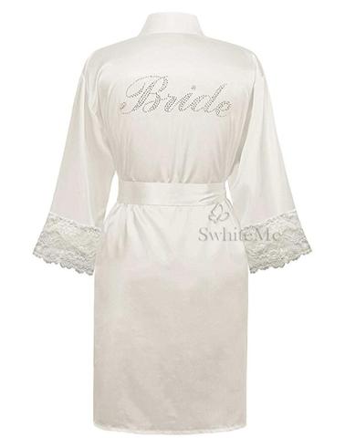 LP004 Wedding Bride Bridesmaid Floral Robe Satin Rayon Bathrobe Nightgown For Women Kimono Sleepwear Flower Plus Size ► Photo 1/1