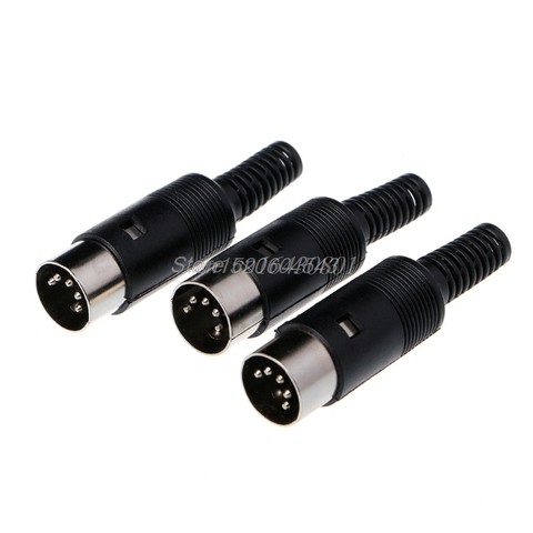 DIN male Plug Cable Connector 5 Pin with Plastic Handle 3pcs/lo R06 Drop Ship ► Photo 1/1