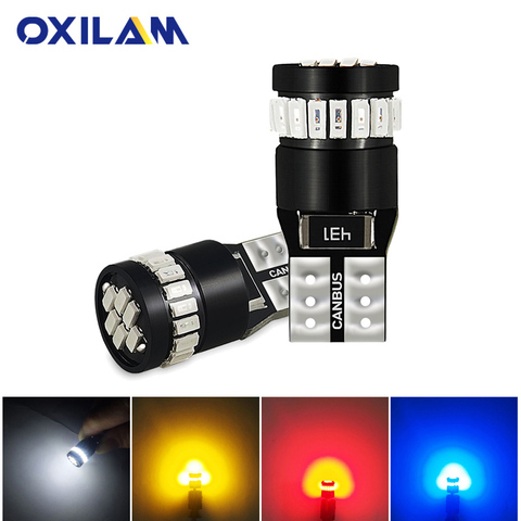 2x W5W T10 LED Canbus Bulb 3014 SMD 194 168 Car Clearance Parking Lights Auto Interior Reading Signal Lamp White Red Yellow Blue ► Photo 1/6
