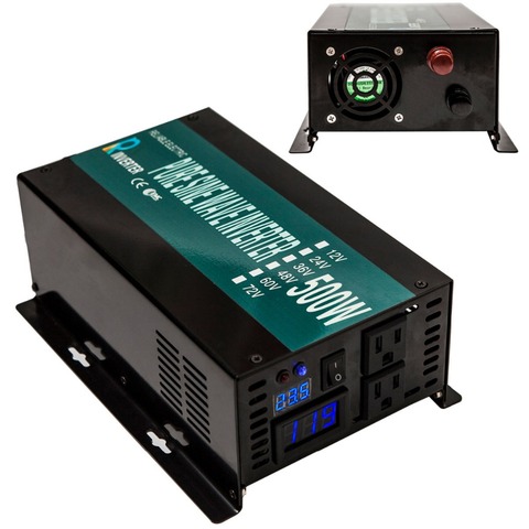 Off Grid Pure Sine Wave Power Inverter 24V 220V 500W Solar Generator Inverter Battery Transformers 12V/48V DC to 120/230/240V AC ► Photo 1/6