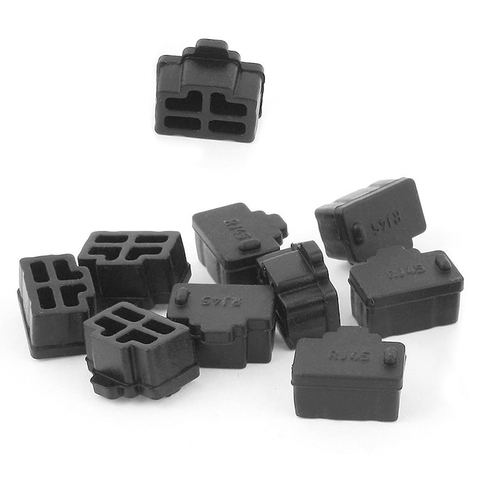 Hot Sale 10Pcs Black Ethernet Hub Port RJ45 Anti Dust Cover Cap Protector Plug for RJ45 Female Jack ► Photo 1/5