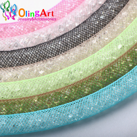 OlingArt  8mm 5M/lot wholesale Colorful Mesh Bracelet jewelry DIY fitting With Crystal stones Filled necklace choker 2022 New ► Photo 1/6