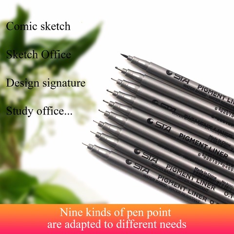 STA 8050 Art Sketch comics Art Marker Pen Pigment Liner Water Based For Drawing Handwriting School office stationery waterproof ► Photo 1/6