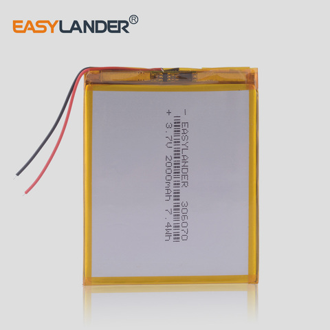 306070 3.7V 2000mAh Rechargeable Li-Polymer Battery For PAD GPS PSP Vedio  E-Book Tablet PC Power Bank 036070 Wexler Book E6005 ► Photo 1/4