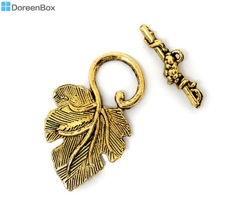 Doreen Box Lovely 20 Sets golden tone Grape Charm Toggle Clasps Findings (B05711) ► Photo 1/1