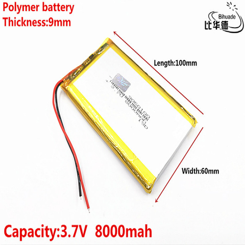 Good Qulity 3.7V,8000mAH 9060100 Polymer lithium ion / Li-ion battery for tablet pc BANK,GPS,mp3,mp4 ► Photo 1/4