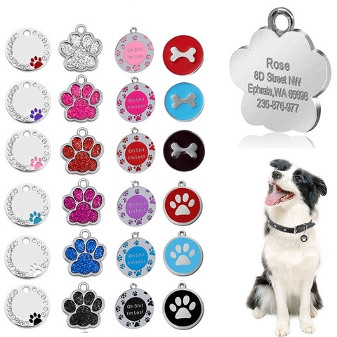 Buy Online Personalized Engraving Pet Cat Name Tags Customized Dog Id Tag Collar Accessories Nameplate Anti Lost Pendant Metal Keyring Alitools