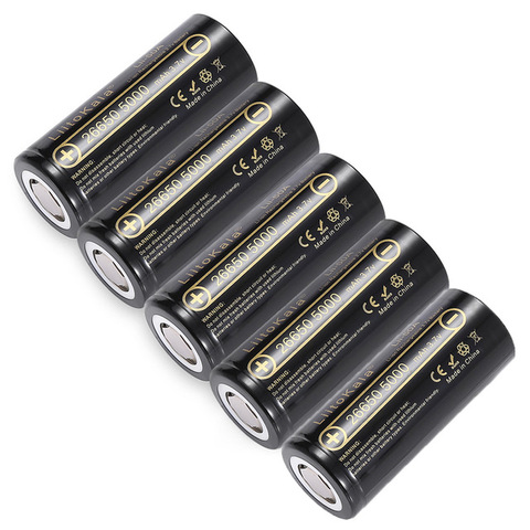5PCS LiitoKala Lii-50A 26650-50A 5000mAh 26650 Li-ion 3.7v Rechargeable Battery for Flashlight 20A 3.6V Power batteries ► Photo 1/6