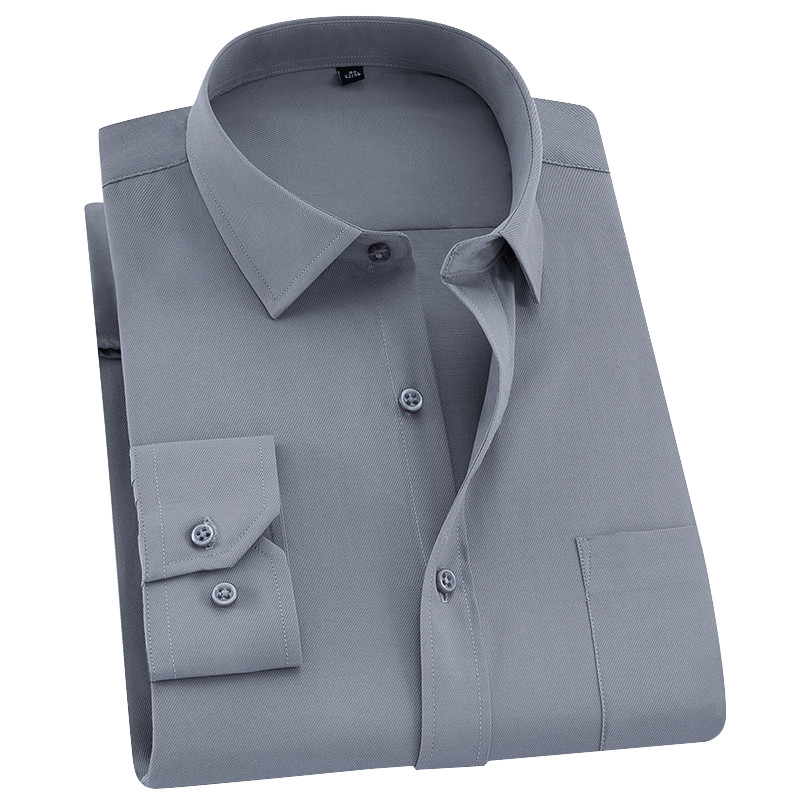 WEEKEND SHOP Mens Business Casual Long Sleeved Shirt Smart Male Social Dress Shirt