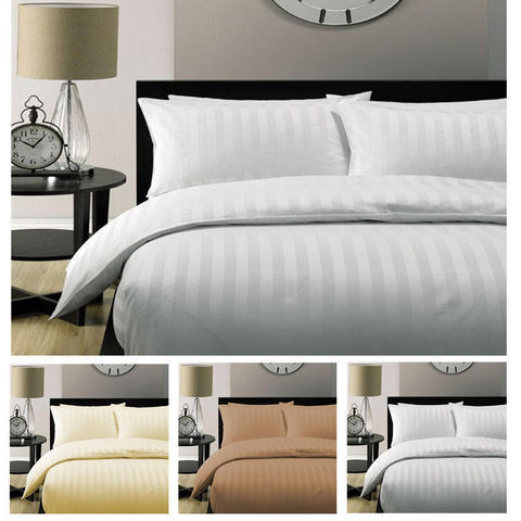 5 Star Hotel Quality STRIPE Luxury Quilt Doona Duvet Cover duvet cover 100% cotton white satin 150 200 230 220 240 ► Photo 1/1