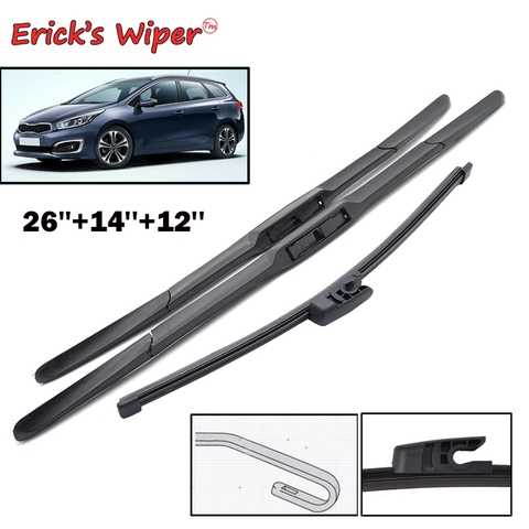 Erick's Wiper Front & Rear Wiper Blades Set Kit For KIA Cee'd Ceed 2012 2013 2014 2015 2016 2017 Windshield Windscreen 26