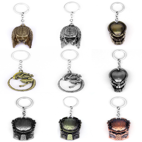 HEYu Jewelry Horror Game Alien Jewelry AVP Alien Predator Head Mask Keychain Key Rings Metal Gaes Keyrings Holder Halloween Gift ► Photo 1/6