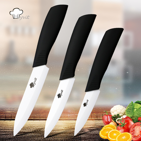 Ceramic Knives Set for Kitchen Paring Utility Slicing Fruit Vegetable Cutter 3 4 5 inch White Zirconia Blade Cooking Tool ► Photo 1/6