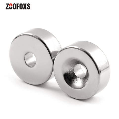 ZOOFOXS 1pc 25 x 10 mm Hole 6mm Small Round Counstersunk Ring Neodymium Magnet Super Strong Rare Earth Magnets 25*10-6mm ► Photo 1/4