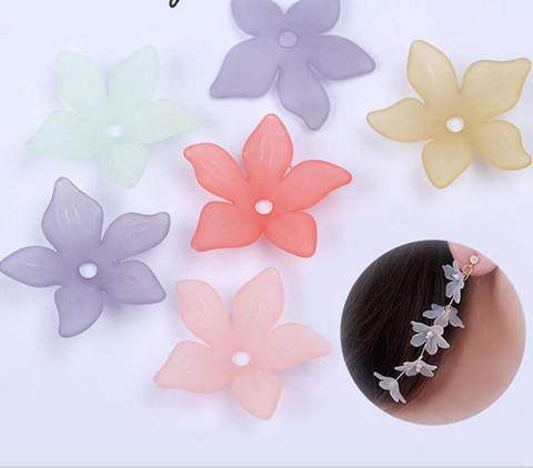Fashion Acrylic Flower Loose Headdress DIY Plastic Beads For Jewelry Making Mix Color 22mm 100Pcs y1011 ► Photo 1/2