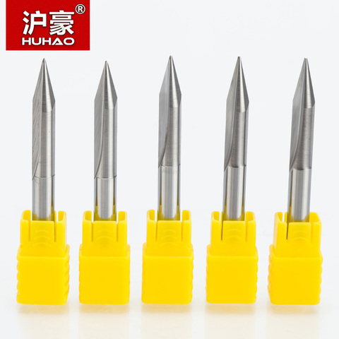 HUHAO 1PC 6mm 2 Flutes Straight Engraving Bits Deep Cutter For Wood CNC Carving V Type Bits Carving Machine Tools 50mm End Mill ► Photo 1/6