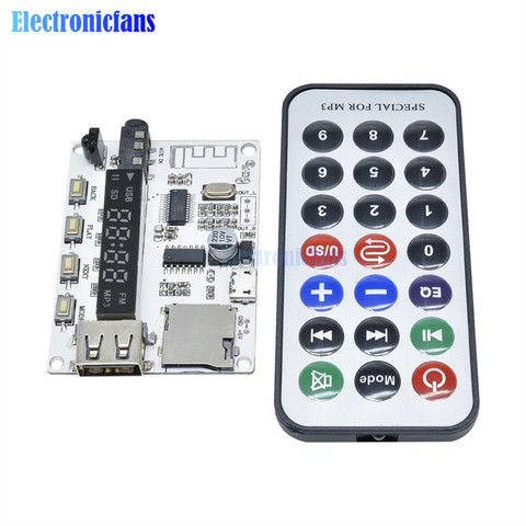 Wireless LED Digital Bluetooth Decoder Board Audio Sound Module With Infrared Remote Controller For Car MP3 FM TF Micro SD Card ► Photo 1/6