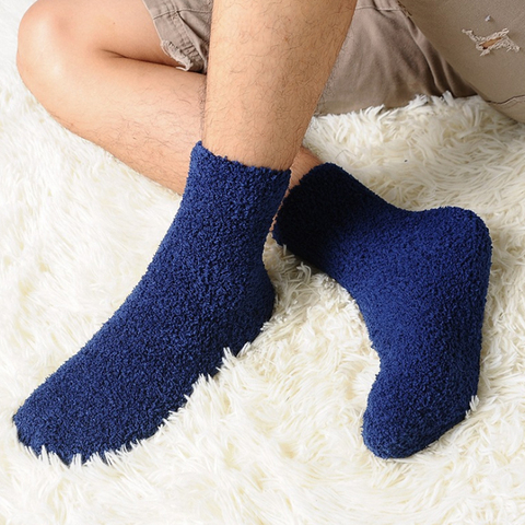 1Pair Mens Winter Warm Wool Cashmere Socks Thicken Ankle Socks Floor Bed Socks