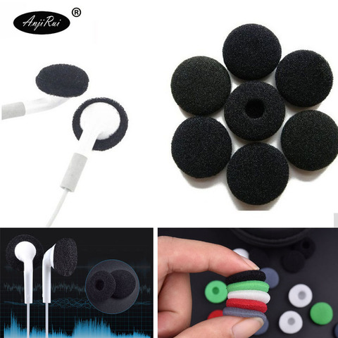 10 pcs ANJIRUI 18mm Black Soft Foam Earbud Headphone Ear pads Replacement Sponge Covers Tips For Earphone MP3 MP4 Moblie Phone ► Photo 1/6