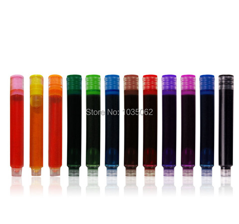 12PCS Colorful Disposable Pen Ink, Ink case, students gifts fountain pen 05mm , Ink Cartridge Refills ► Photo 1/6