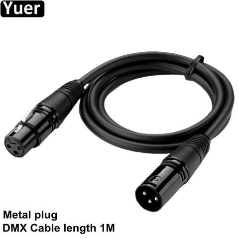 Metal Plug 3-Pin Signal DMX Cable DMX512 Stage Lighting Signal Cable LED Par Light Moving Head Light DJ Equipment 1M Dmx Cable ► Photo 1/6