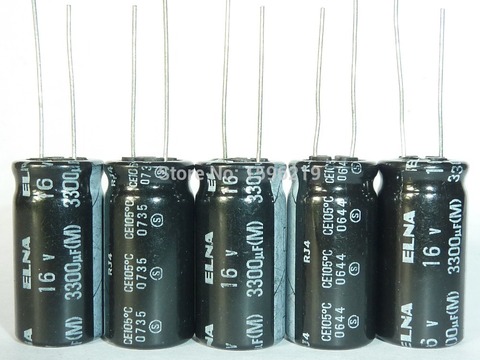 5pcs 3300uF 16V Japan ELNA RJ4 Series 12.5x25mm 16V3300uF Audio capacitor ► Photo 1/4