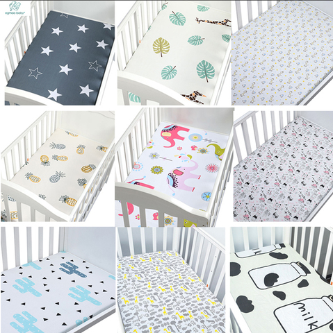 100% Cotton Crib Fitted Sheet Soft Breathable Baby Bed Mattress Cover Cartoon Newborn Bedding For Cot Size 130*70cm ► Photo 1/6