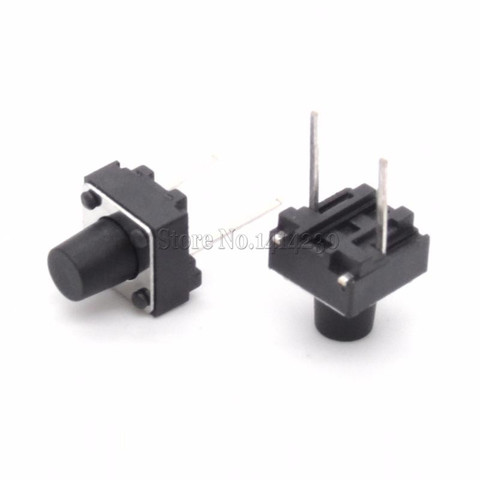 100Pcs Tactile Switch Momentary Tact 6x6x7 6*6*7mm Middle pin 2pins ► Photo 1/2