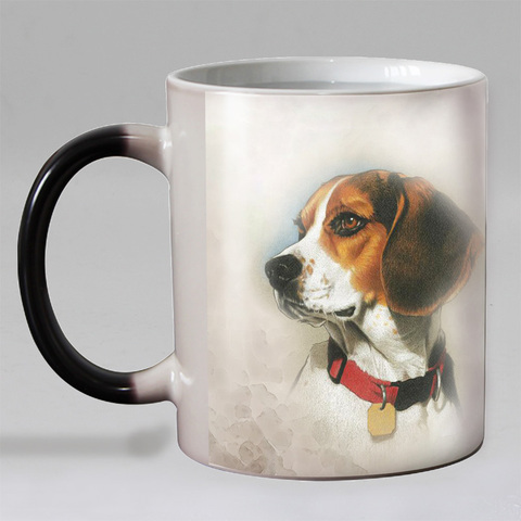 Free shipping Cute dogs Heat Reveal Coffee mug Ceramic Color changing Magic Cups tea cup suprise gift ► Photo 1/5