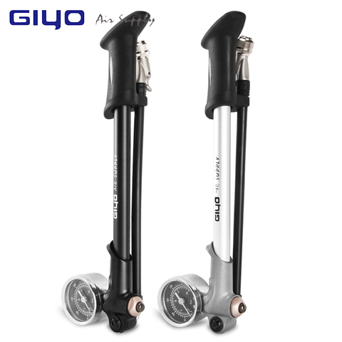 GIYO Bicycle Pump With Gauge High Pressure Hand Mini Pump Hose Air Inflator Schrader Cycling Fietspomp Shock Fork Tire Bike Pump ► Photo 1/6