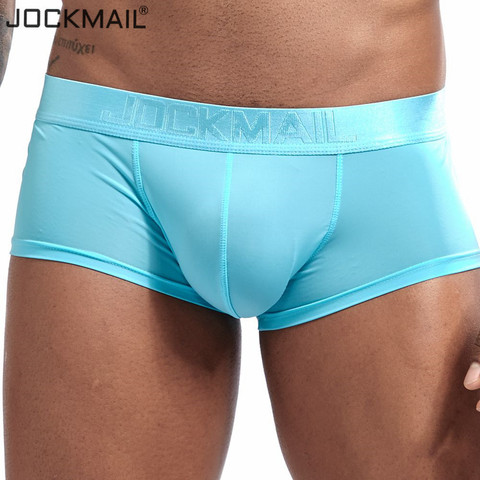 JOCKMAIL New transparent Sexy men underwear boxer Shorts Mens Trunks ice silk Gay Male panties underpants cuecas Gay underwear ► Photo 1/6