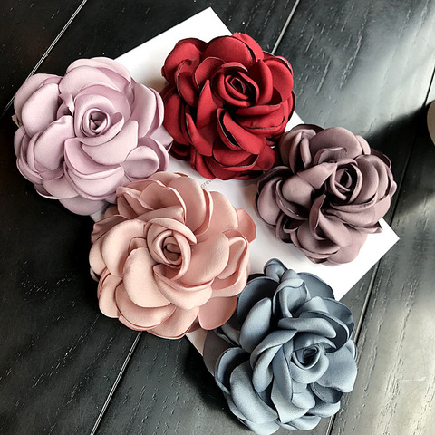 Korean High-grade Fabric Camellia Large Flower Stage Dual-use Brooches Suit Collar Brooch Needle Lapel Pin for Women Accessories ► Photo 1/6