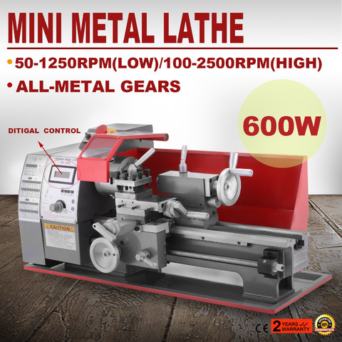 220V/50Hz Precision Mini Lathe 2500 RPM 600W Mini Metal Lathe Variable Speed Milling Benchtop Wood Lathe Metal Lathe 7 x 12 Inch ► Photo 1/6