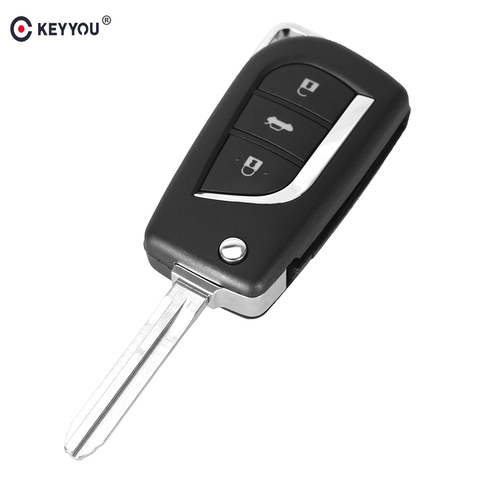 KEYYOU Folding Flip Remote Car Key Shell For Toyota Corolla RAV4 EX Blank New VIOS Case 2/3 Button TOY43/TOY48 Blade ► Photo 1/5