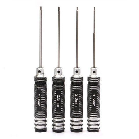 Top Quality Titanium Nitride TiNi Hex Driver Wrench Screwdriver 4 Piece Set 1.5mm/2mm/2.5mm/3.0mm For RC Helicopter ► Photo 1/6
