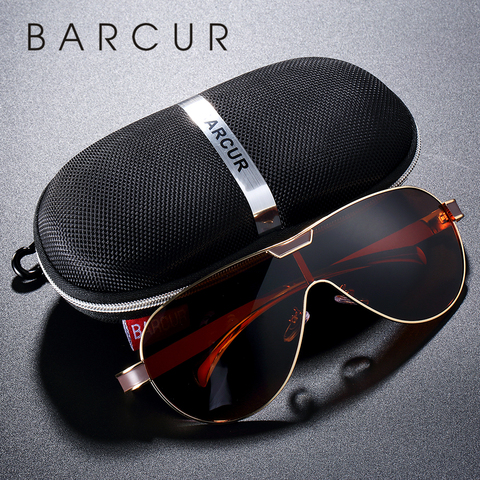 BARCUR Driving Polarized Sunglasses Men Brand Designer Sun glasses for Men Sports Eyewear lunette de soleil homme ► Photo 1/6