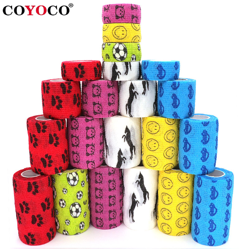 1 Roll Self Adhesive Elastic Bandage 4.5m Colorful Sports Wrap Tape for  Finger Joint Knee First Aid Kit Pet Tape