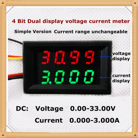 RD simple version 4 bit DC 0-33V/3A  Dual LED Display 0.28 Digital Ammeter Voltmeter voltage current meter  [4pcs/lot] ► Photo 1/6