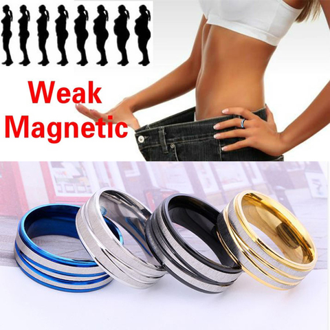 Fashion Jewelry Healthcare Hand String Slimming Magnetic Therapy Weight Loss Ring Bagues Stainless Steel Rings Men Women ► Photo 1/6