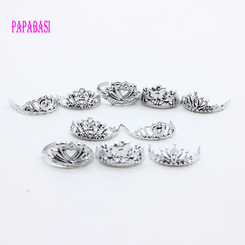 10pcs/set silver plating crown decoration accessory for barbie dolls girl gift toy ► Photo 1/3