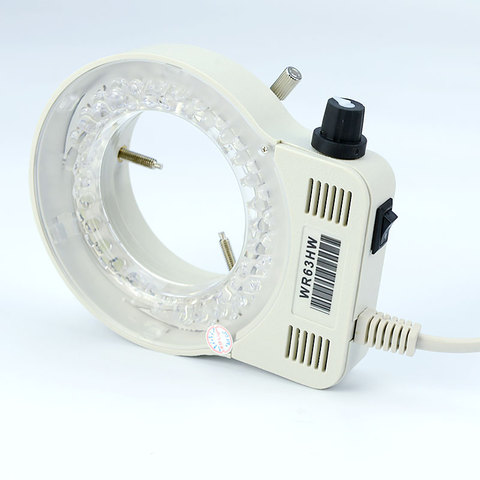 56 LED Brightness Adjustable Microscope Ring Light Source for STEREO Microscope with Adapter 220V /110V Inner Diameter 63mm ► Photo 1/6