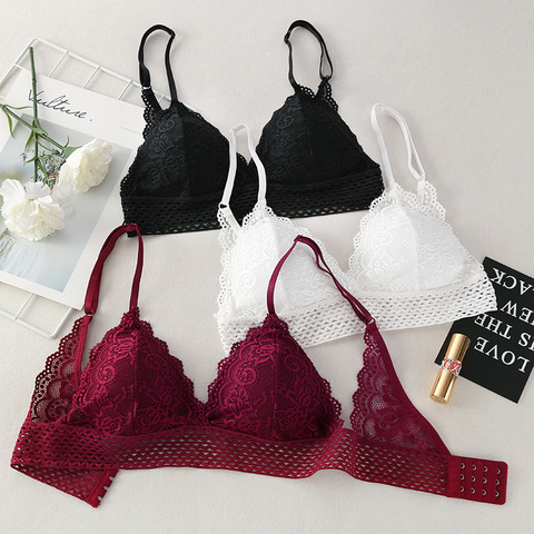 Lace Bralette Sexy Bras For Women Floral Lace Underwear Deep V Transparent  Bra Backless Brassiere Lingerie Push Up Bra - Price history & Review, AliExpress Seller - Fenland Clothes Store