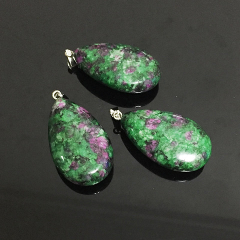 Big Size Green Stone Natural Rubies Zoisite Quartz Stone Pendant Jewelry Accessories Beads DIY Handmade for Necklace Key Chain ► Photo 1/5