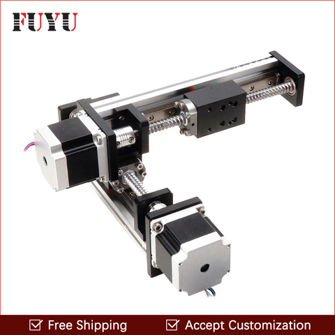 FLS40 500mm*300mm linear guide rail stage slide module ball screw for XY axis robotic arm thread rod accept customization ► Photo 1/6