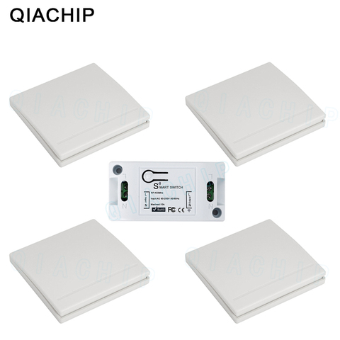 QIACHIP 433MHz AC 220V 1CH Wireless RF Remote Control Switch Wireless Light Switch Push Button 86 Wall Panel Remote Transmitter ► Photo 1/6