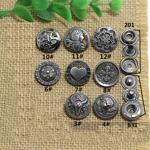 50sets/lot fashion DIY leather snap button sewing metal hardware accessories ► Photo 1/3