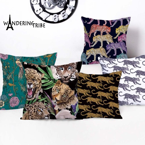 New Design Animal Cushion Cover Jaguar Home Decorative Cushions Car Seat Cover Throw Pillows Print Custom Cover Cushion ► Photo 1/6