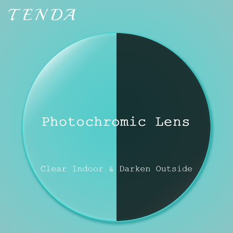 TendaGlasses 1.56 1.61 1.67 Single Vision Plastic Resin Photochromic Lens Transition Prescription Lenses For Myopia Reading ► Photo 1/1