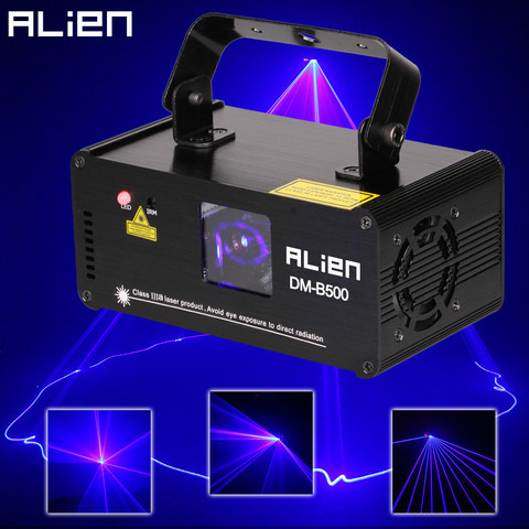 ALIEN DMX512 500mW Blue DJ Laser Projector Scanner Stage Lighting Effect Disco Party Bar Home Xmas Remote Light Show Lights ► Photo 1/6